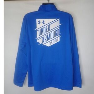 Under Armour Fishing Storm Performance‎ Shirt Mens 2XL Blue 1/4 Zip Long Sleeve